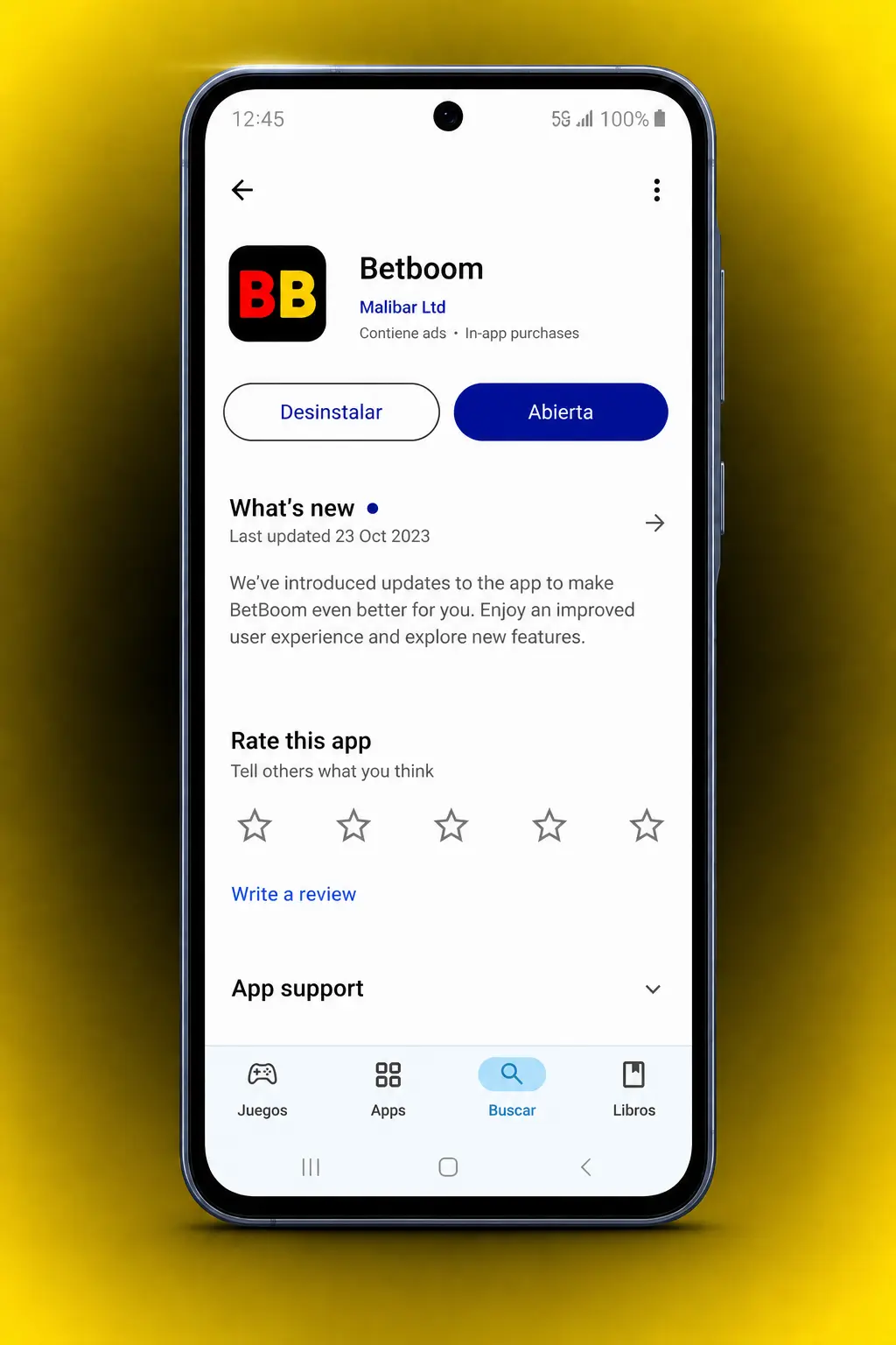 Descarga del archivo APK de Betboom para Android desde el sitio oficial, compatible con Android 7.0 en adelante