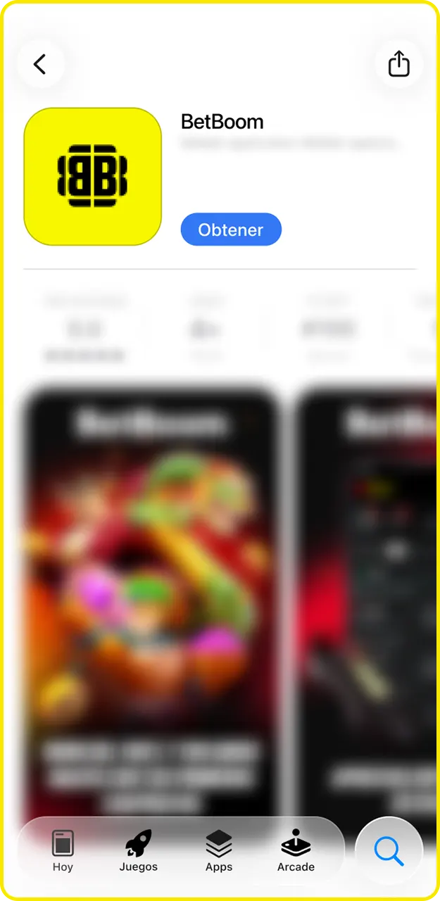 Descarga e instala la aplicación BetBoom en iOS.