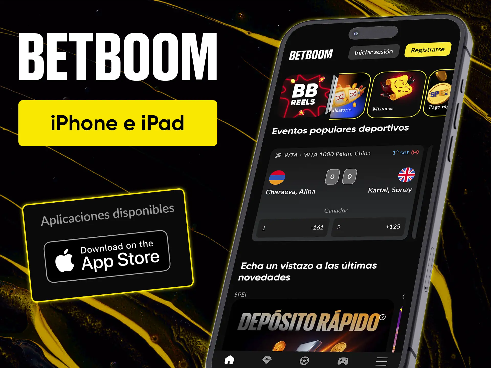 Descarga e instala la aplicación para iOS en BetBoom.