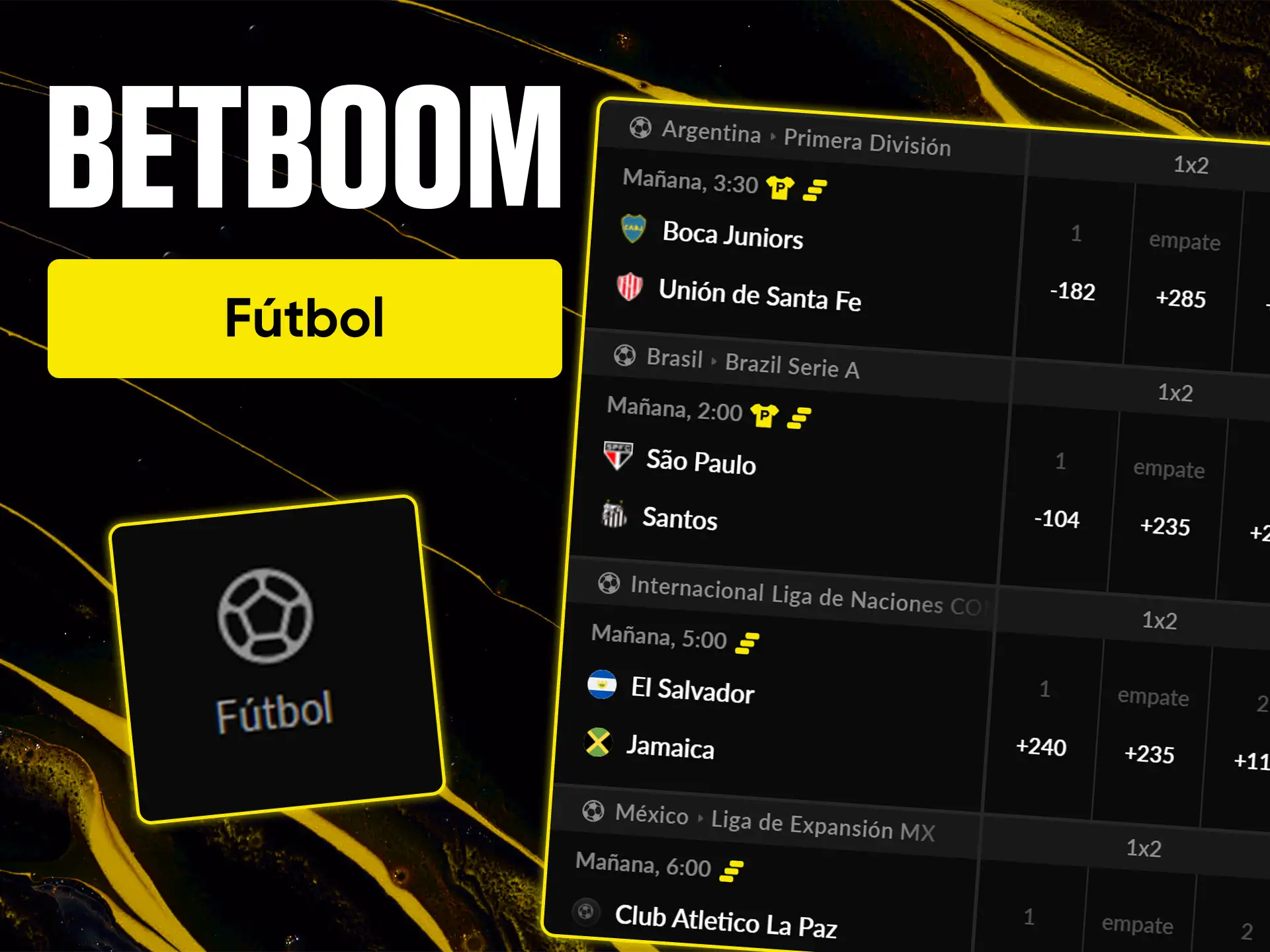 Haz tus apuestas en la Liga MX y en las mejores ligas del mundo en la sección de fútbol de BetBoom.